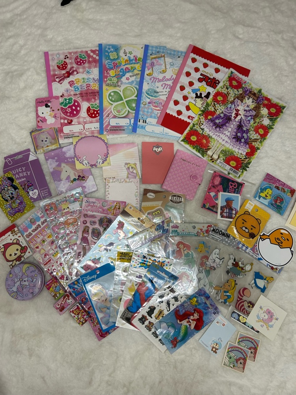 Kawaii Sticker & Notepad Lot - Pink, Purple, Red, Blue